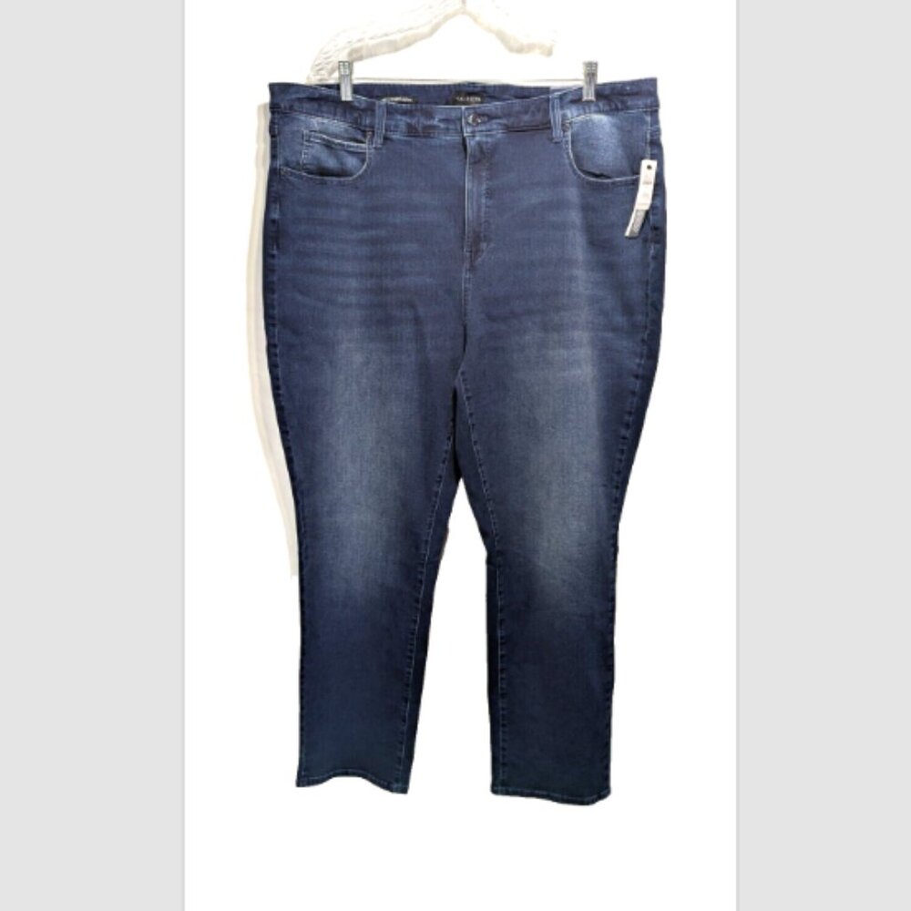 NEW Talbots Stretch High Rise Straight Leg Confort Stretch Jeans Plus 22W